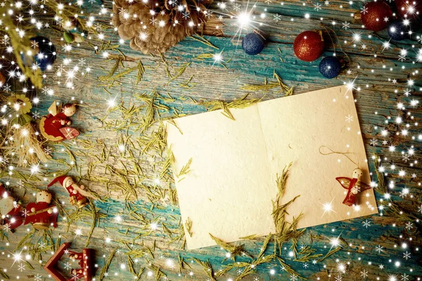 Carta em branco de Natal para escrever mensagem — Fotografia de Stock