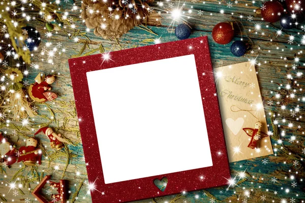 Kartki świąteczne zdjęcie pusty rama — Zdjęcie stockowe