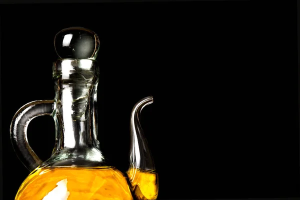 Olivový olej v retro sklenice — Stock fotografie