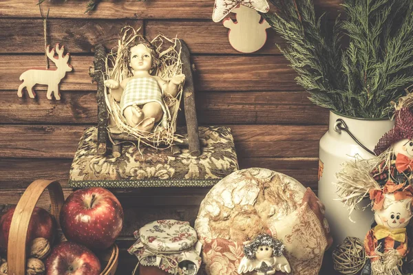 Baby Jesus shabby stil kort. — Stockfoto