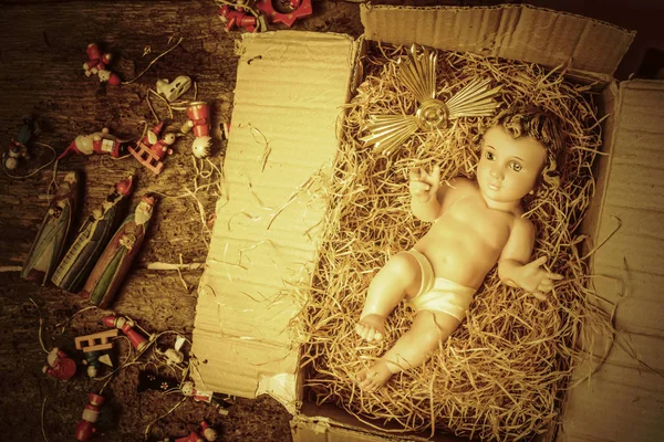 Baba Jézus karácsonyi dekoráció — Stock Fotó