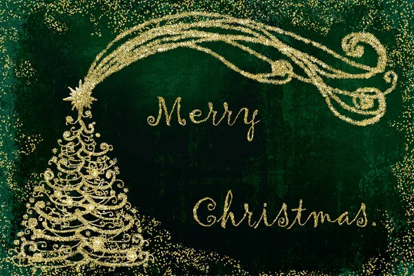 Κάρτα χριστουγεννιάτικο δέντρο καλά Χριστούγεννα. — Φωτογραφία Αρχείου