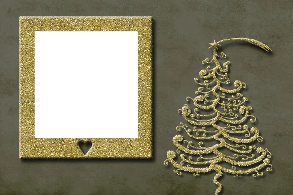 Kerstkaart foto frame groet. — Stockfoto