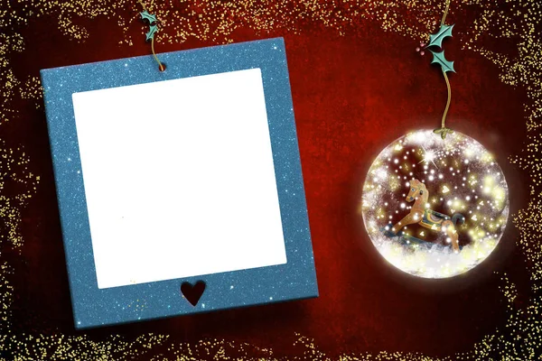 Ramka na zdjęcie kartki świąteczne — Zdjęcie stockowe