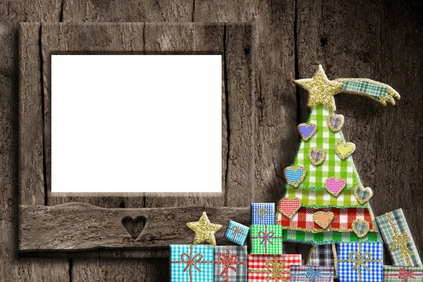 Weihnachten leere Fotorahmen-Grußkarte — Stockfoto