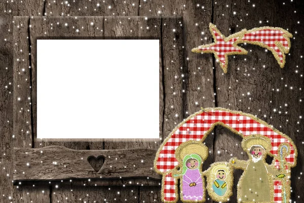 Christmas photo frame greetings card — Stock Photo, Image