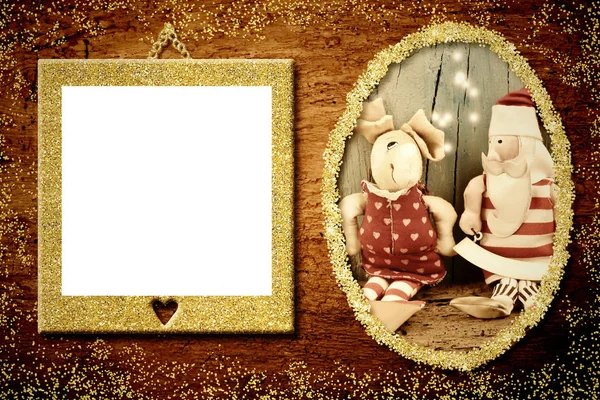 Foto frame Christmas wenskaart — Stockfoto