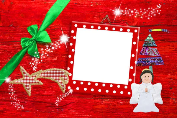Imagem moldura cartão de saudação de Natal — Fotografia de Stock
