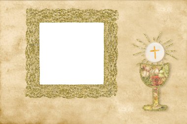 İlk Komünyon fotoğraf çerçevesi kartı