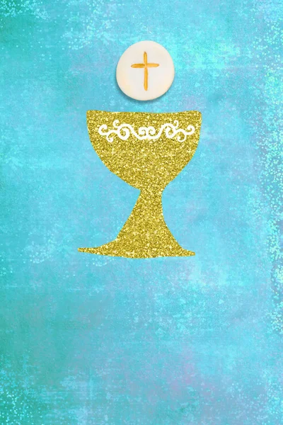 Карточка первого Святого Причастия . — стоковое фото