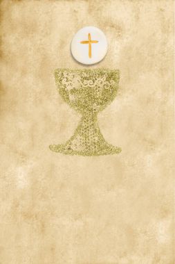 First Holy Communion invitation vertical card clipart
