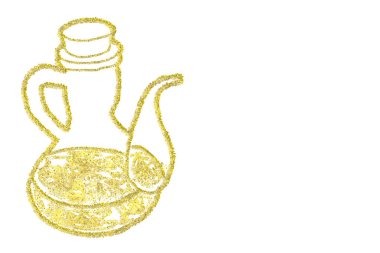 Zeytin yağı, freehand ile altın glitter çizim