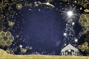  Sihirli Noel Doğumu Sahnesi Kutlama kartları, boş.