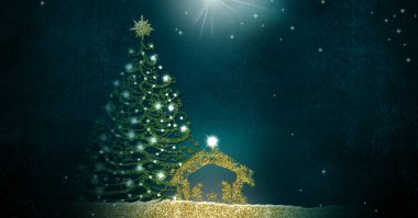 Noel Doğum Sahnesi Kutlama Kartları