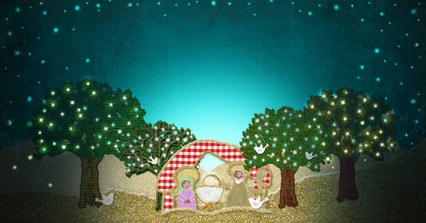 Christmas Nativity Scene greeting card — Stock Photo, Image