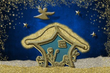 Komik Doğum Sahnesi Noel kartı