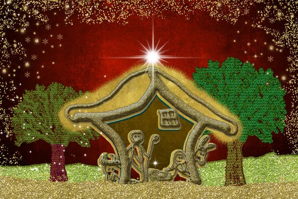 Extravagant Nativity Scene Christmas card — Stock Photo, Image