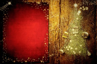 Noel menüsü kartı, kopyalama alanı.