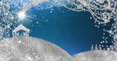 Noel İsa 'nın doğumunu sahneleme tebrik kartları