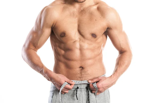 强健，肌肉发达的男性身体 — 图库照片