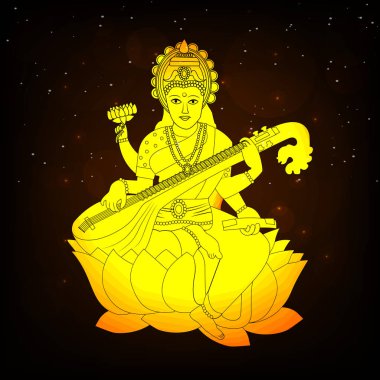 Tanrıça Saraswati gösterim amacıyla Vasant Panchami