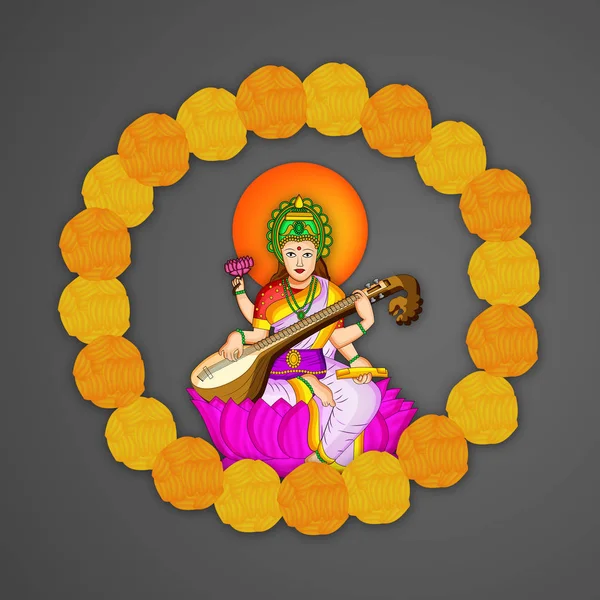 Ilustración de elementos para Vasant Panchami — Vector de stock