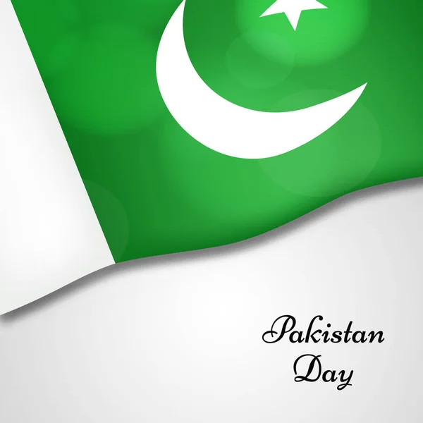 Ilustrasi Bendera Pakistan untuk Hari Pakistan - Stok Vektor