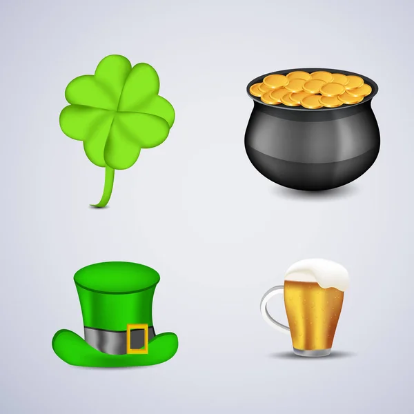 Illustration of elements for St. Patrick's Day — Stock Vector
