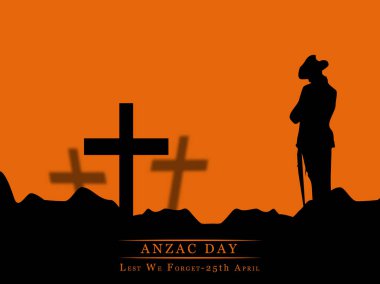 Illustration of elements for Anzac Day clipart