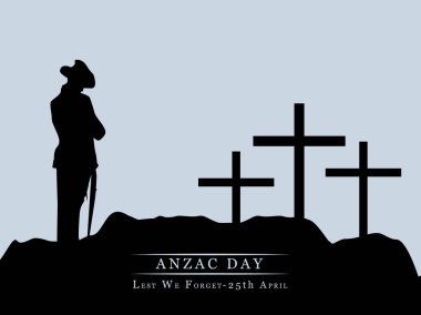 Illustration of elements for Anzac Day clipart