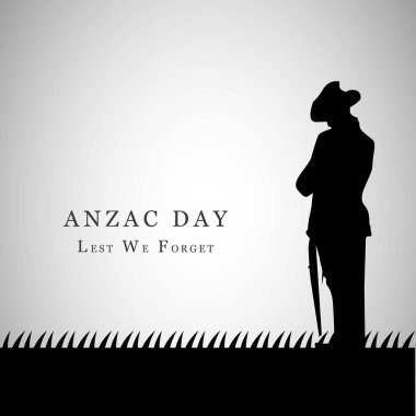 Illustration of soldier for Anzac Day clipart