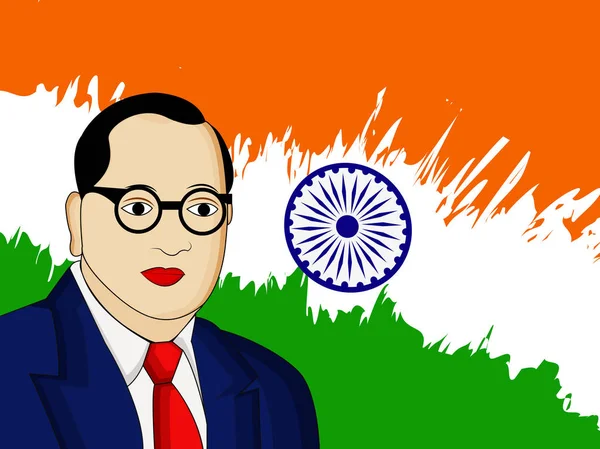 Illustrazione del Dr. B. R. Ambedkar per Ambedkar Jayanti — Vettoriale Stock