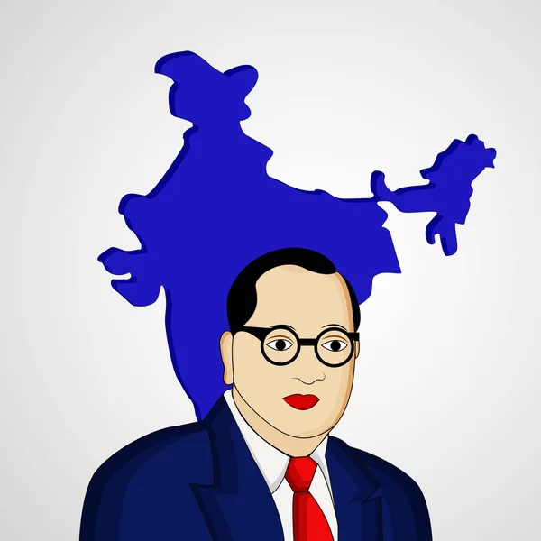 Illustration of Dr. B. R. Ambedkar for Ambedkar Jayanti — Stock Vector
