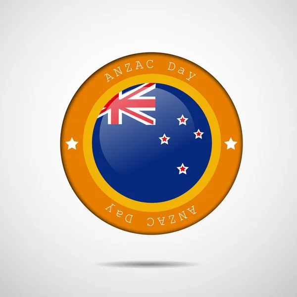 Ilustración de Banderas de Nueva Zelanda para el Día de Anzac — Vector de stock