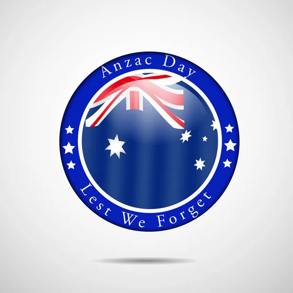 Ilustración de Bandera de Australia para el Día de Anzac — Vector de stock
