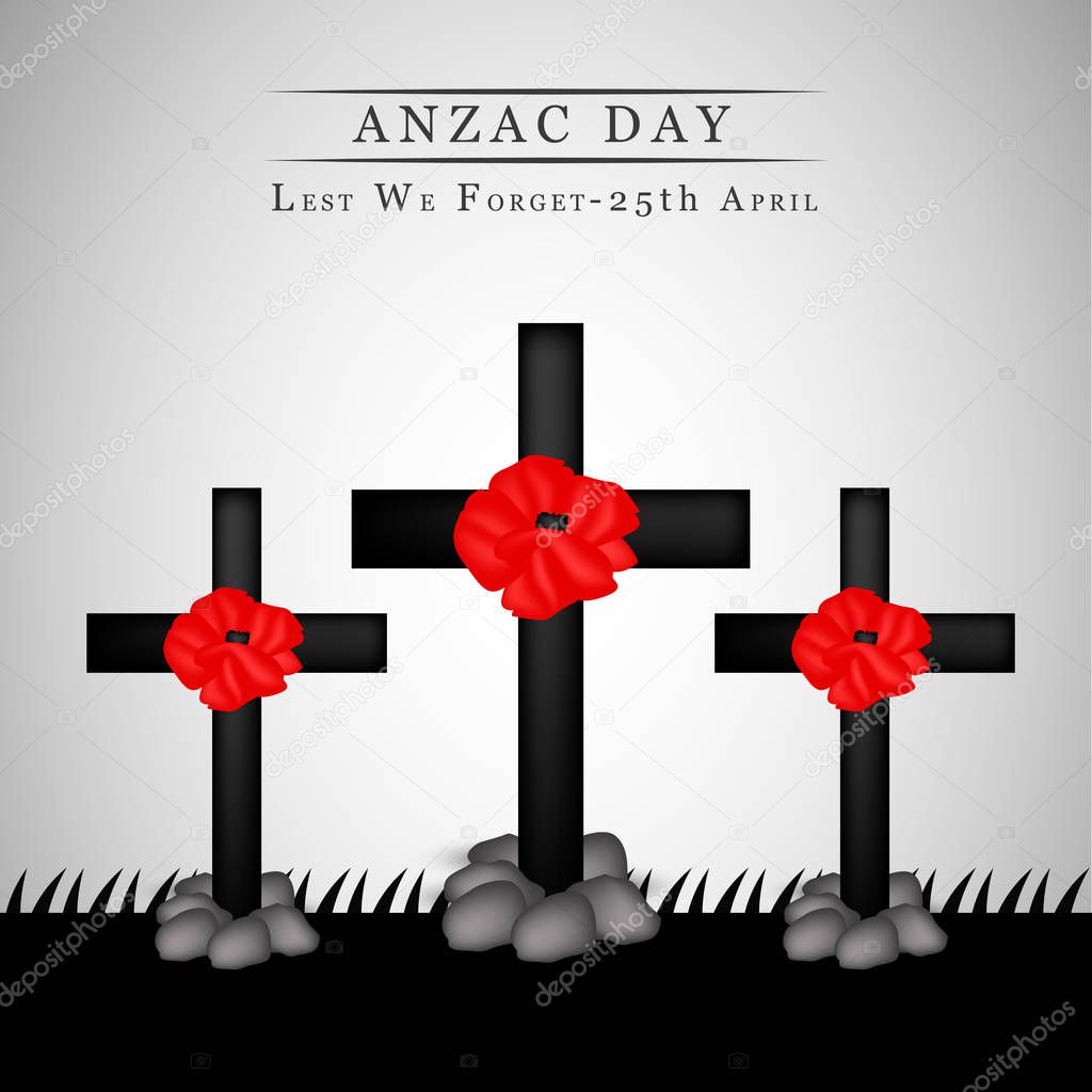Illustration of elements for Anzac Day