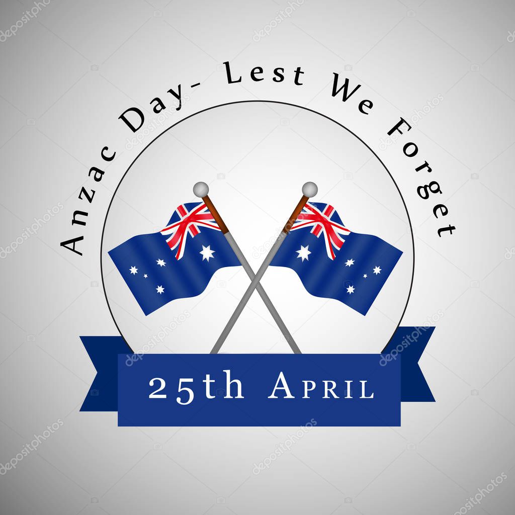 Illustration of Australia Flag for Anzac Day
