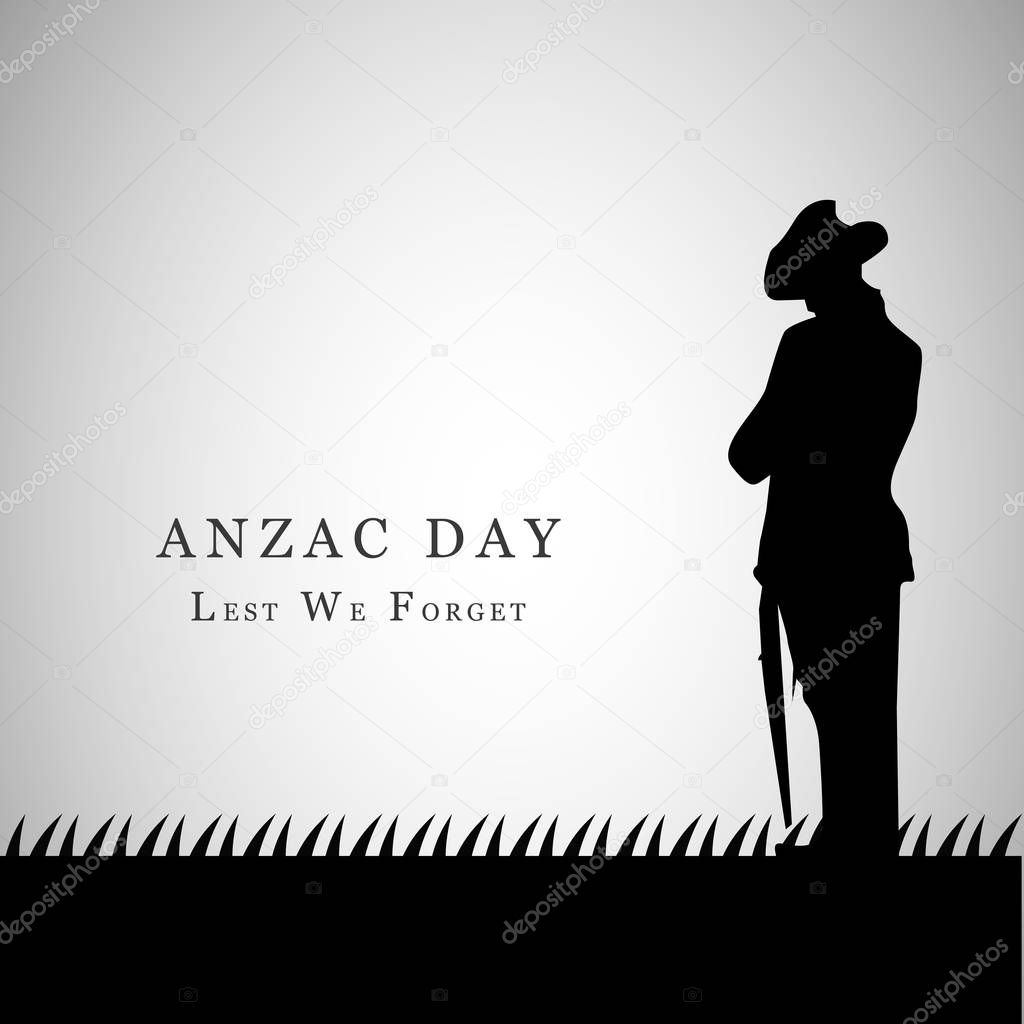 Illustration of soldier for Anzac Day