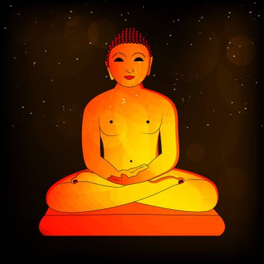 Lord Mahavira Mahavir Jayanti için çizimi