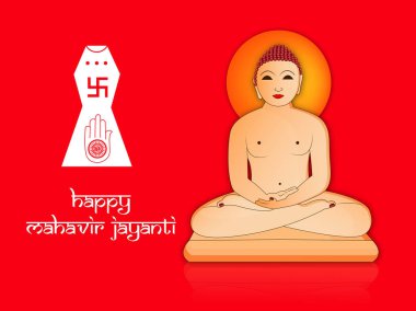 Lord Mahavira Mahavir Jayanti için çizimi