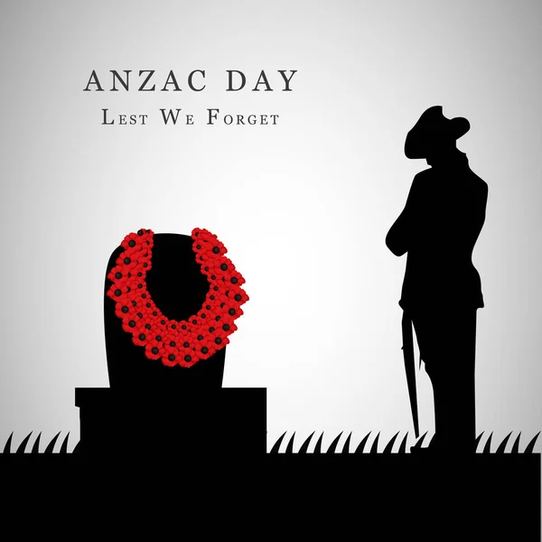 Ilustración de elementos para el Día de Anzac — Vector de stock