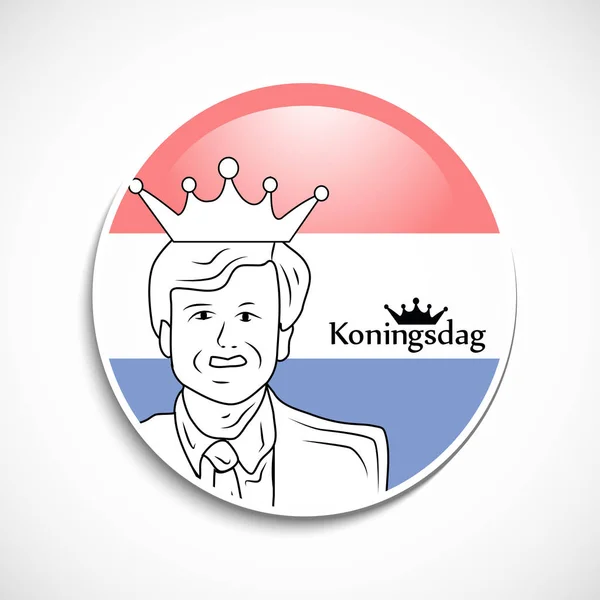 Illustratie van de Nederlandse vlag voor Kings Day — Stockvector