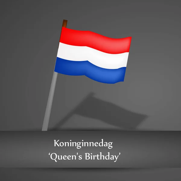 Illustratie van de Nederlandse vlag voor Kings Day — Stockvector