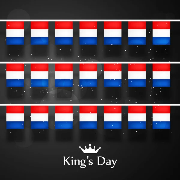 Illustratie van de Nederlandse vlag voor Kings Day — Stockvector