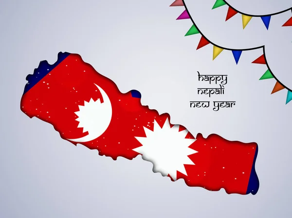 Ilustración de Nepal Bandera Nepal año nuevo — Vector de stock