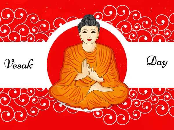 Ilustración Los Antecedentes Del Festival Budista Hindú Buddha Purnima — Vector de stock