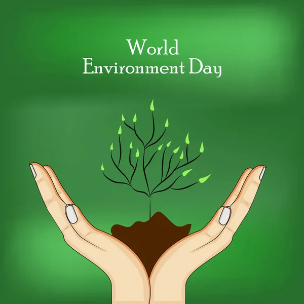 背景为世界环境日的插图 — 图库矢量图片