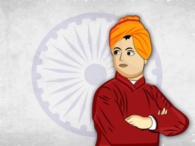 illustration of Swami Vivekanand jayanti background  clipart