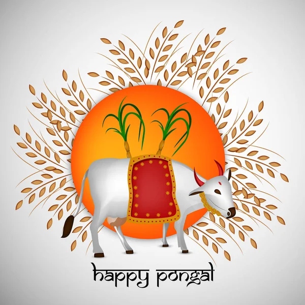 Ilustração Indiana Festival Pongal Fundo —  Vetores de Stock