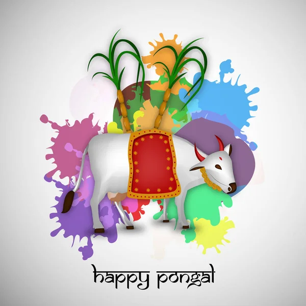 Ilustração Indiana Festival Pongal Fundo — Vetor de Stock